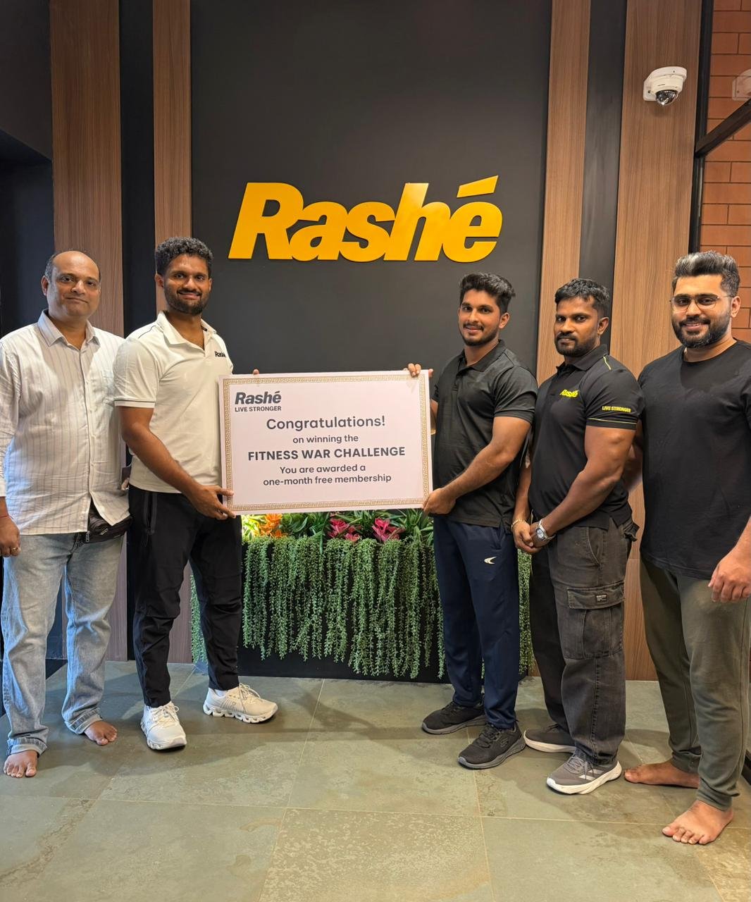 Circuit Challenge winner Ibrahim at Rashé Fitness Karkala